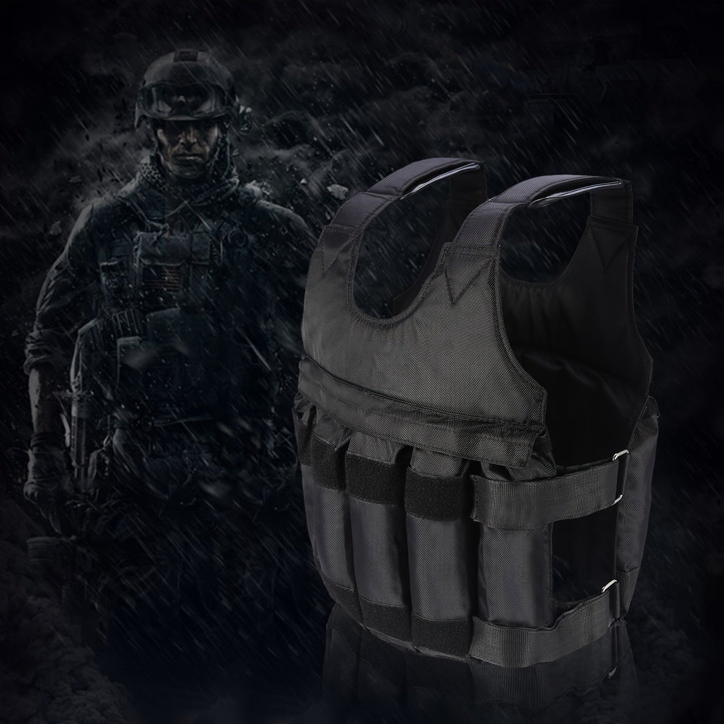 Adjustable 50kg Weighted Vest for Fitness Training(Weights not included)