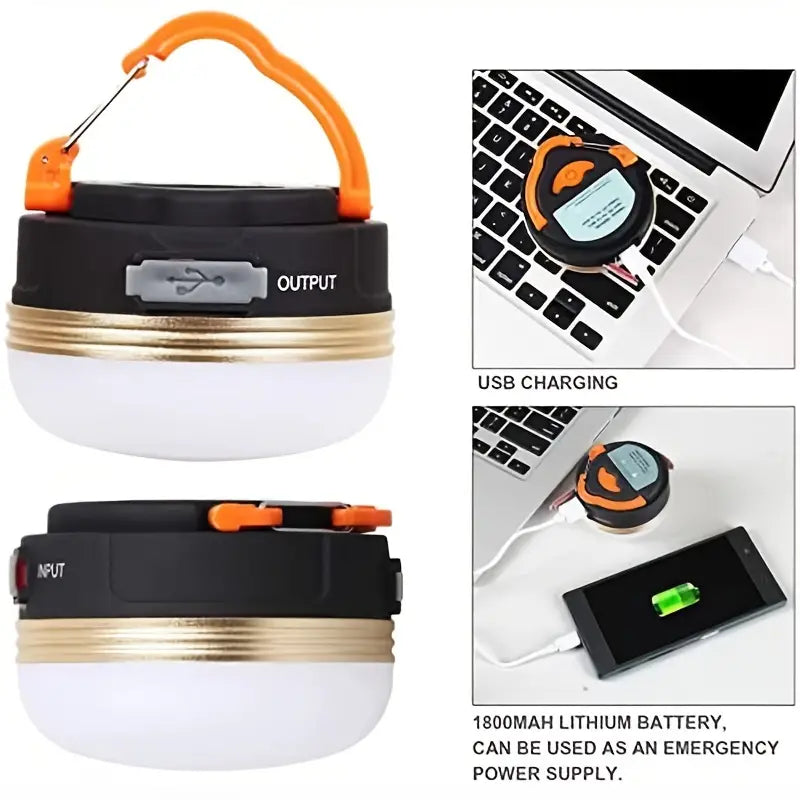 Portable Rechargeable LED Camping Lantern with Magnetic Base
