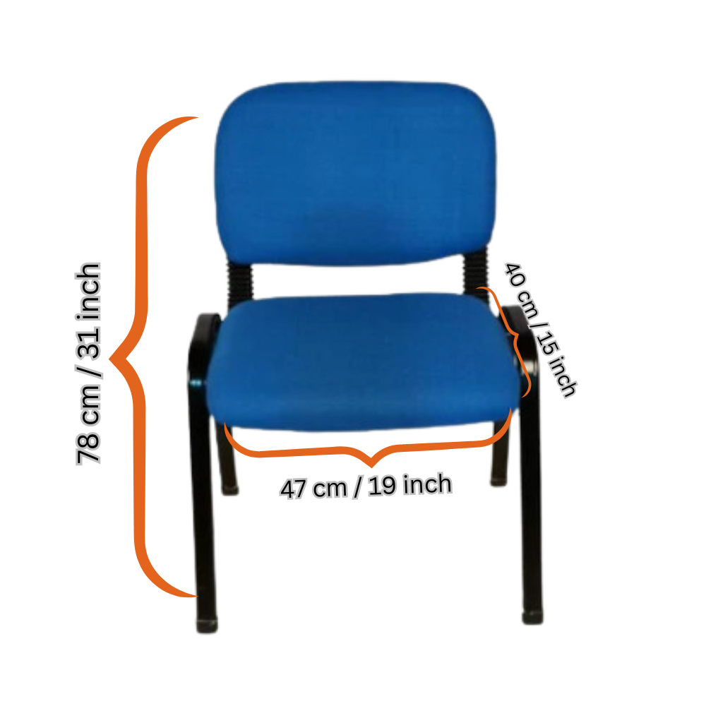 Stackable & Linkable Office Conference Visitor Community Chairs (Set of 7-Blue)