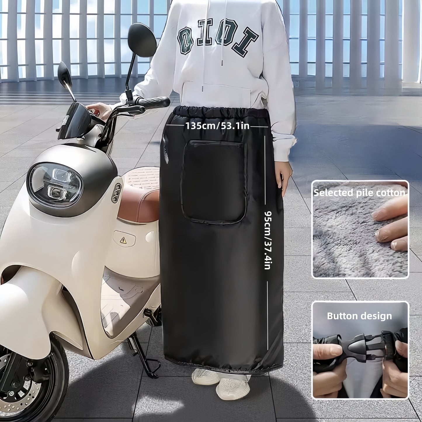 Winter Knee Warmer Windproof Fleece Skirt Wrap