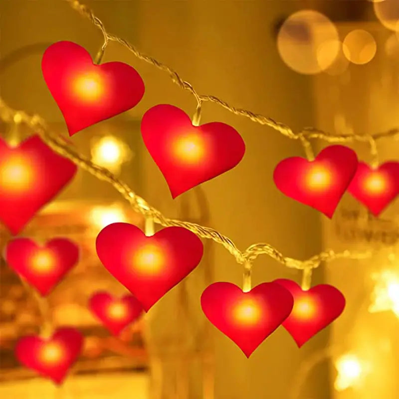Romantic Red Love Heart Decorative String Lights(1.5M/4.92Ft)