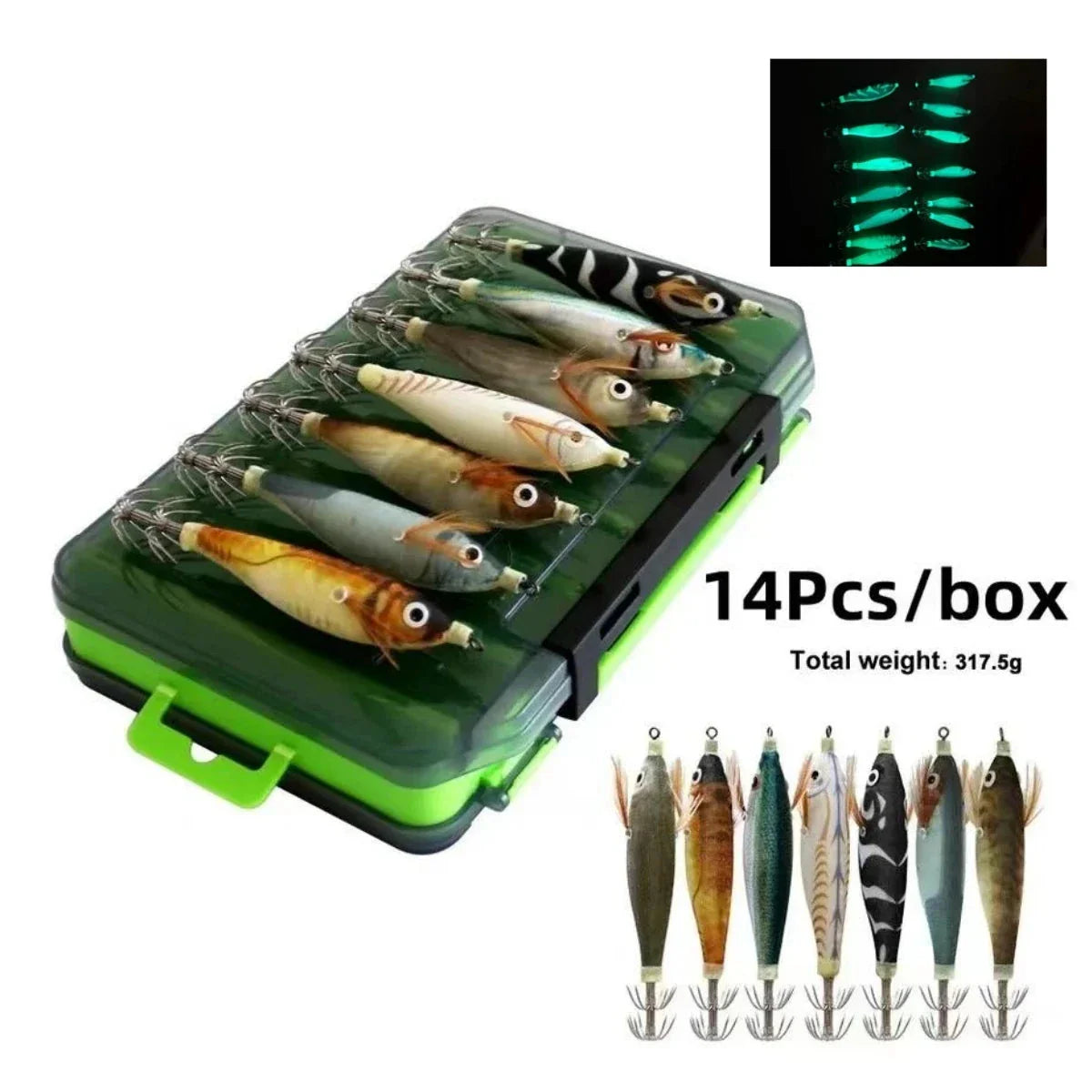 Luminous Wood Shrimp Squid Fishing Lure