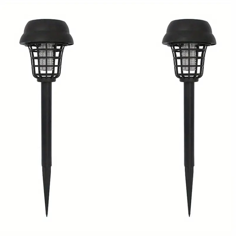 2pcs Solar Mosquito Killer Lamp Set - Outdoor Waterproof Fly Trap & Insect Repellent