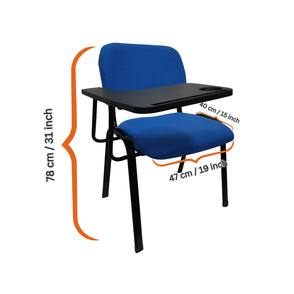 Lecture Chair with Table Top for Classroom Lecture Training Conference (Set of 6-Blue)