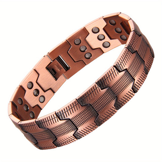 3X Strong Copper Magnetic Bracelet for Men  – Pure 99.9% Solid Copper