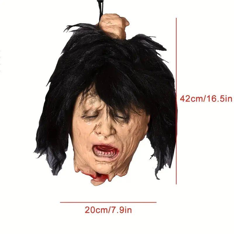 Latex Head Hanging - With Black Hair