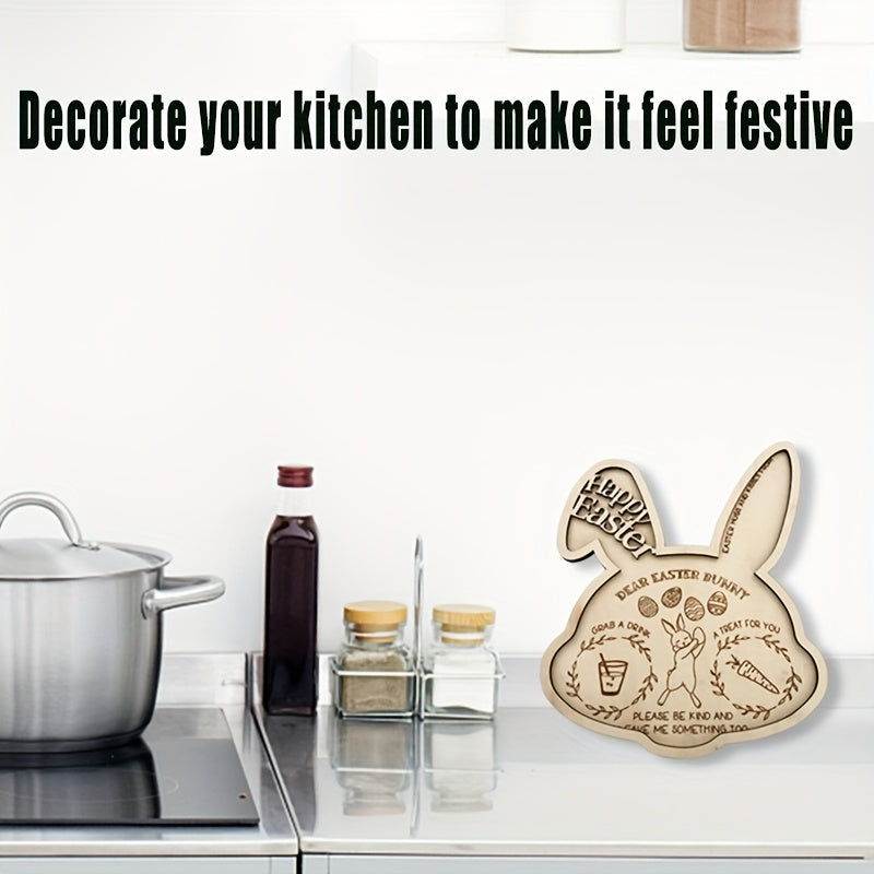 Easter Bunny Wooden Tray Centerpiece Rustic Decor