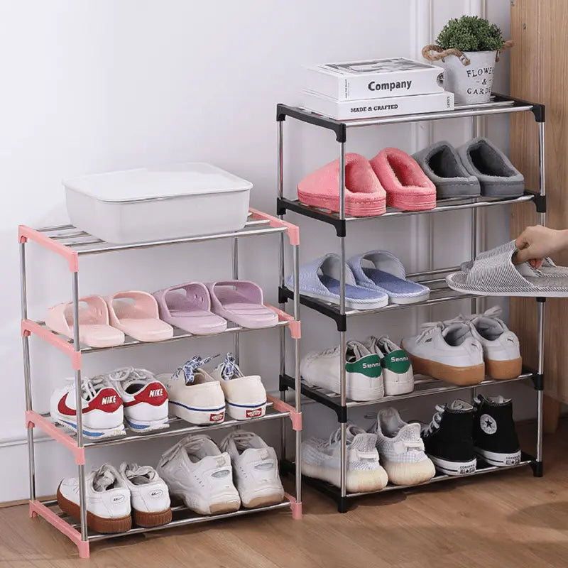 Keep your shoes tidy and accessible using the 1pc Galvanized Stackable Shoe Shelf