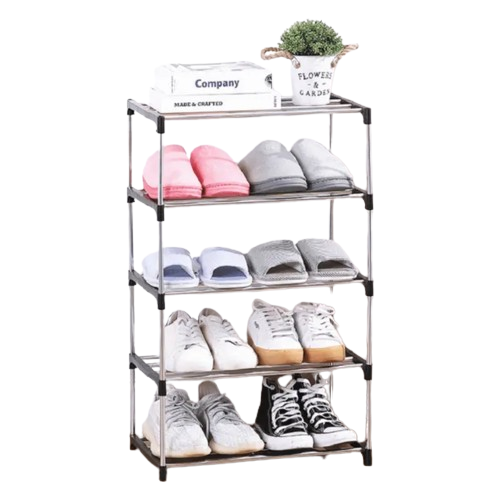 Keep your shoes tidy and accessible using the 1pc Galvanized Stackable Shoe Shelf