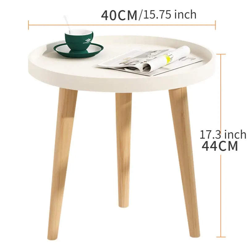 Embrace Elegance with the Round Coffee Table Boasting Three Harmonious Legs
