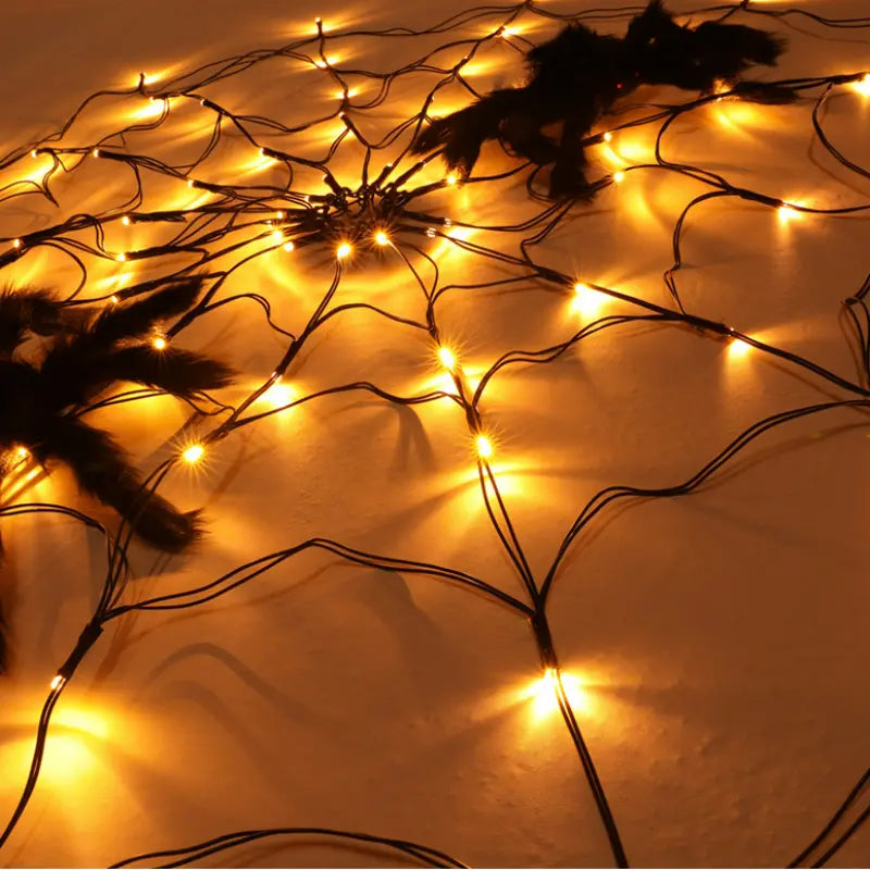 Spiderweb Glow: Warm LED Decor
