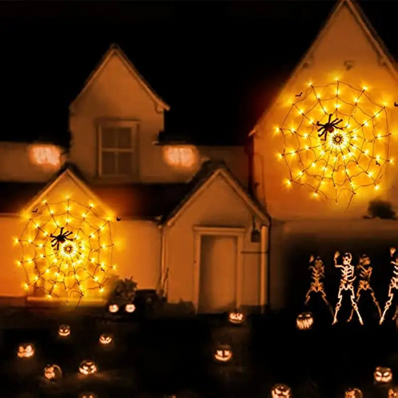 Spiderweb Glow: Warm LED Decor