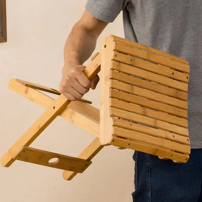 Step Up the Eco-Friendly Way with Our Bamboo Folding Bench