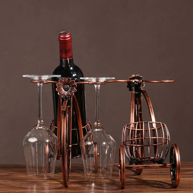 European-Style Vintage Carriage Wine Rack
