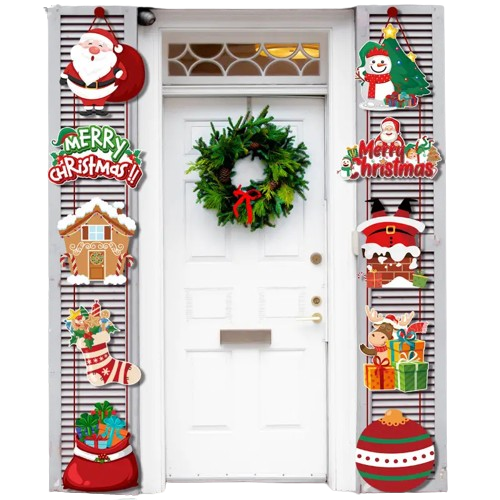 10PCS Snowman & Socks Door Hanging Set