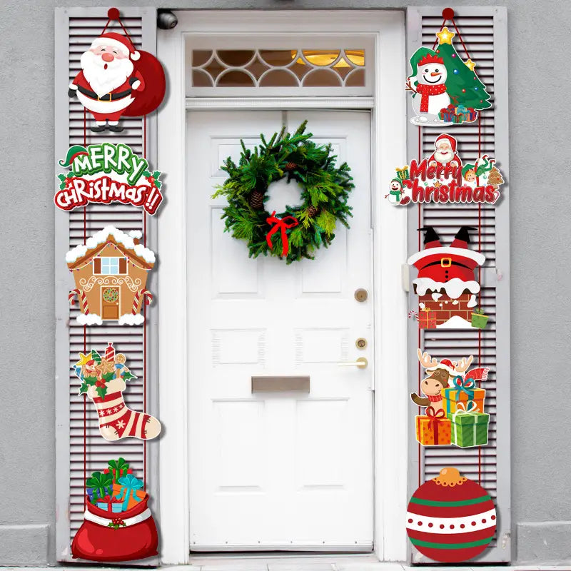 10PCS Snowman & Socks Door Hanging Set
