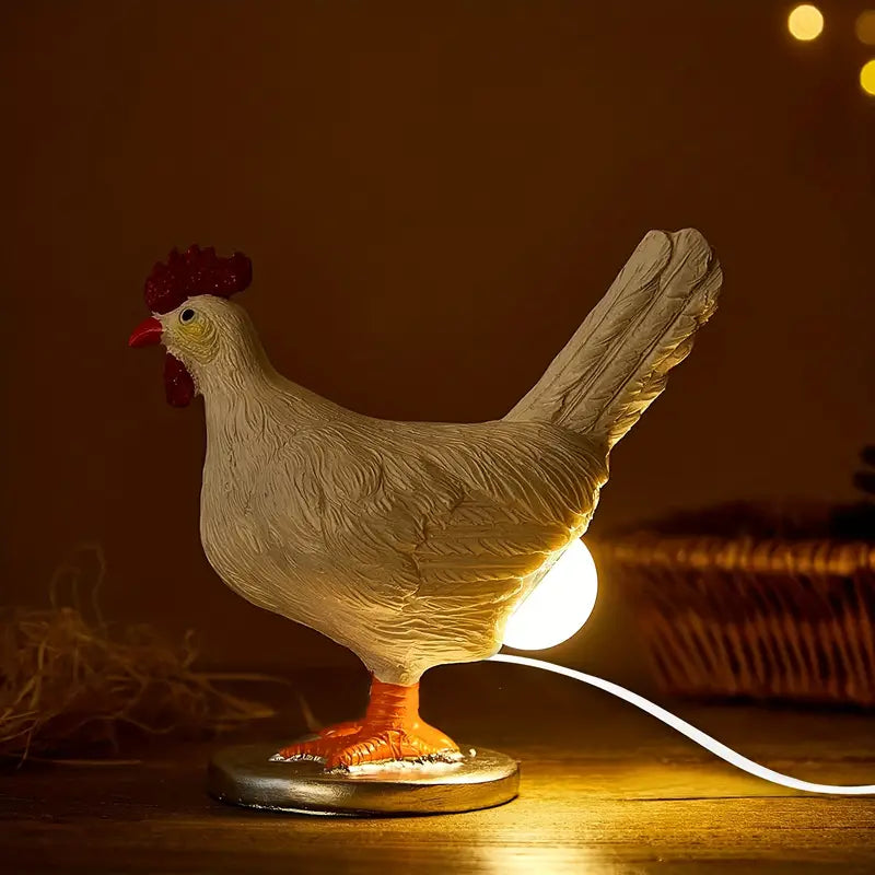 Lifelike Chicken Egg Lamp - 3D LED Night Light with USB Power