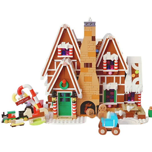Santa Claus Gingerbread House Building Blocks