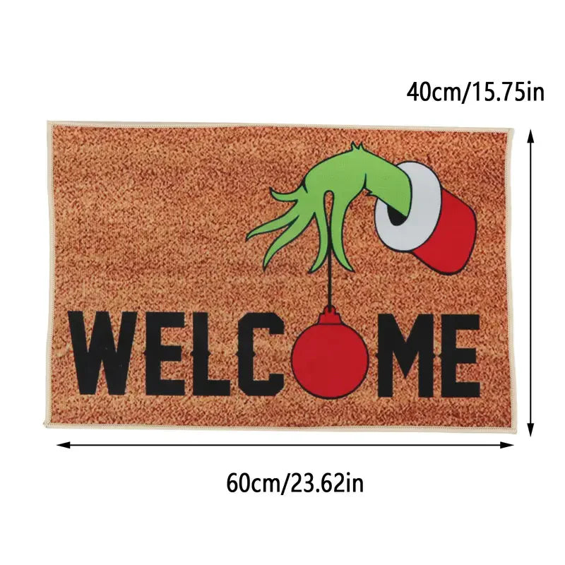 Welcome the Holidays with 1pc Christmas Welcome Blankets Merry Christmas Grinch Doormat