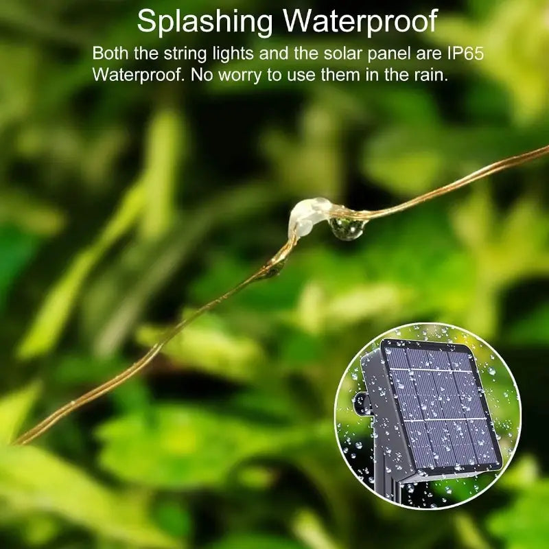 Solar String Lights - 1-Pack Copper Wire Fairy Lights