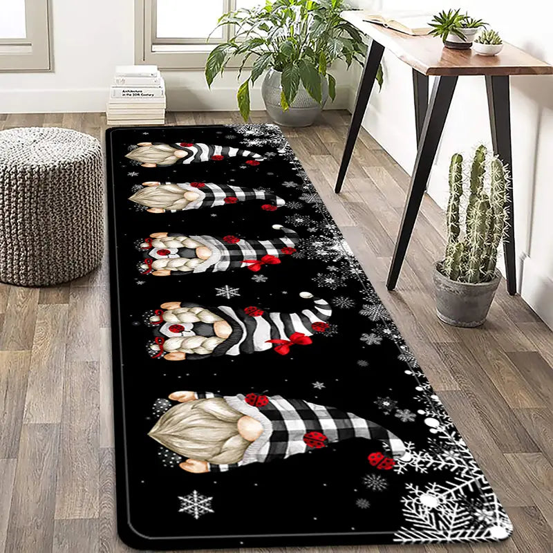 Adorable Christmas Faceless Gnome Kitchen Rug