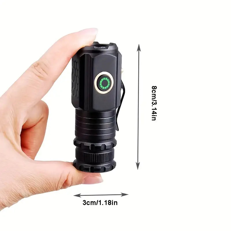 2000LM USB Rechargeable LED Flashlight - 5 Modes, Waterproof, Lightweight