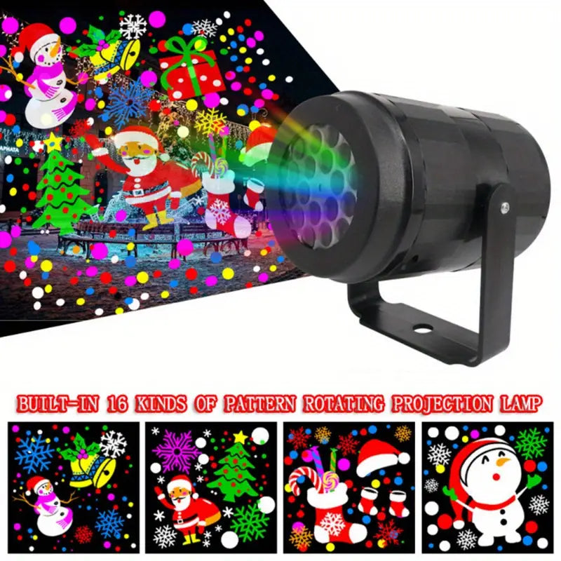Santa Claus LED Snowflake Projection Light - 16 Patterns