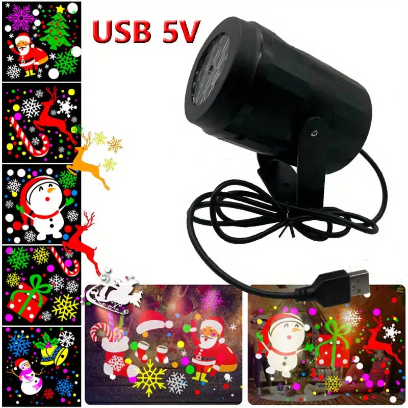 Santa Claus LED Snowflake Projection Light - 16 Patterns