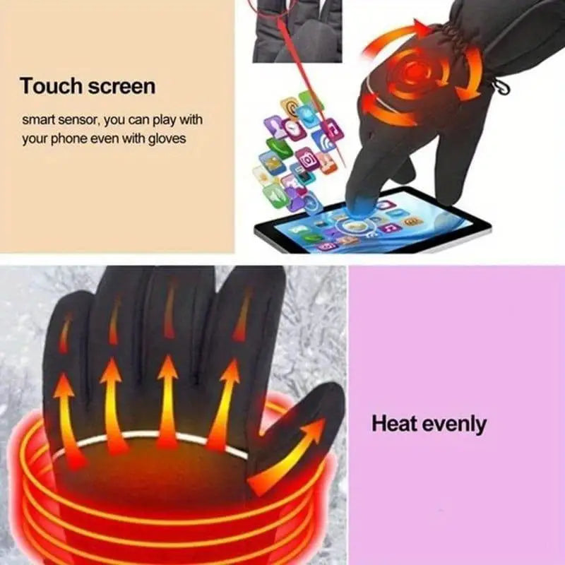 Winter Electric Battery Heating Gloves - Touch Screen Motor Gloves