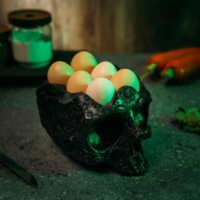 Skull Head Egg Holder - Resin Decoration