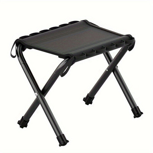 Folding Stool Frame Black Mesh Seat
