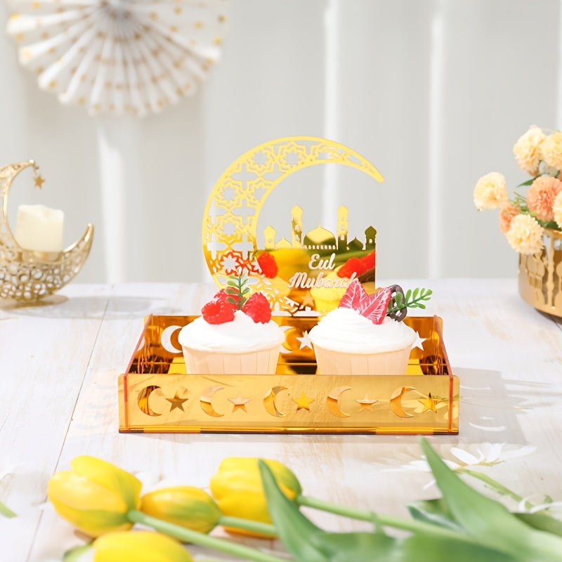 Elegant Crescent Moon & Star Acrylic Tray