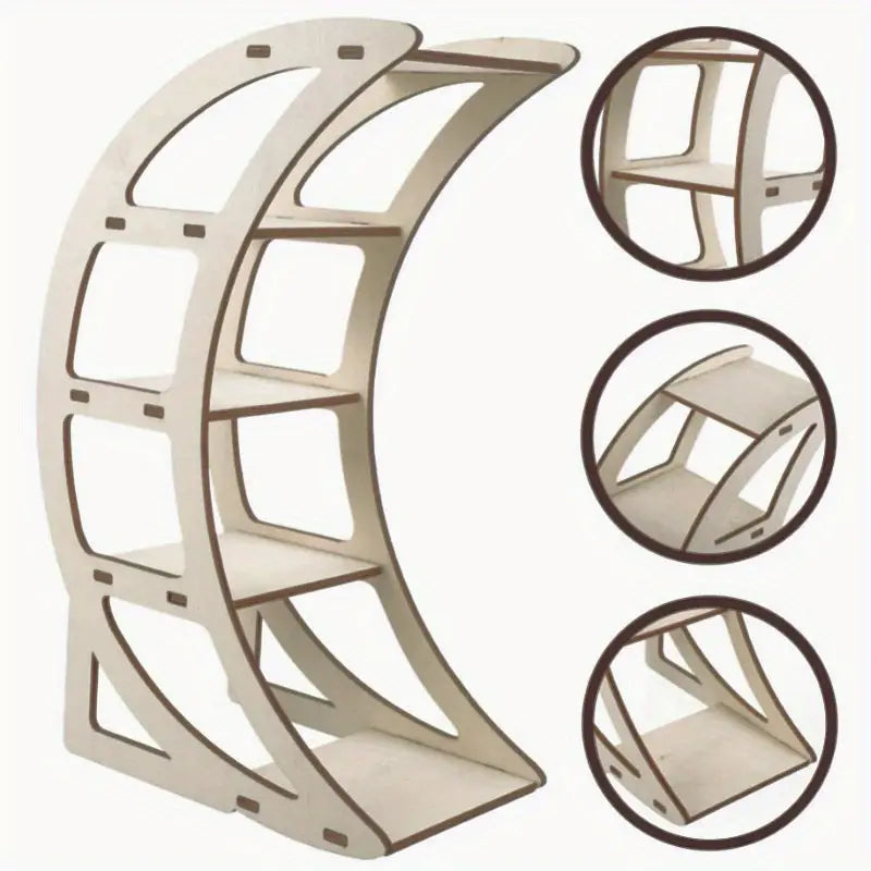 Mystic Moon Crescent Wooden Ornament Shelf