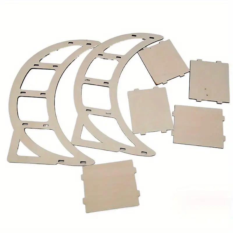 Mystic Moon Crescent Wooden Ornament Shelf