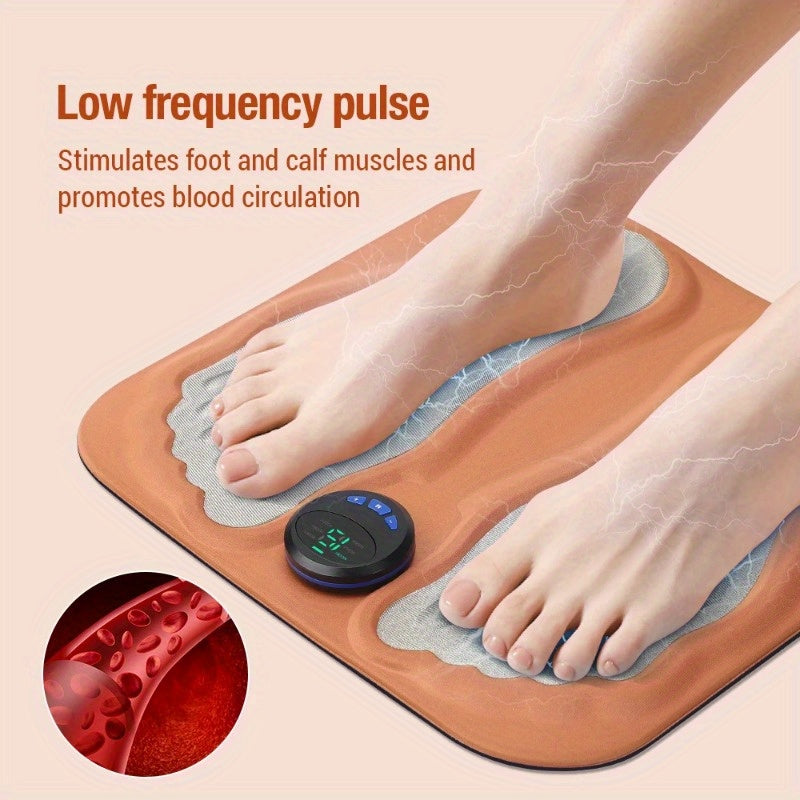 Rechargeable 3D Foot Massager Pad – Foldable Acupressure Mat – Orange