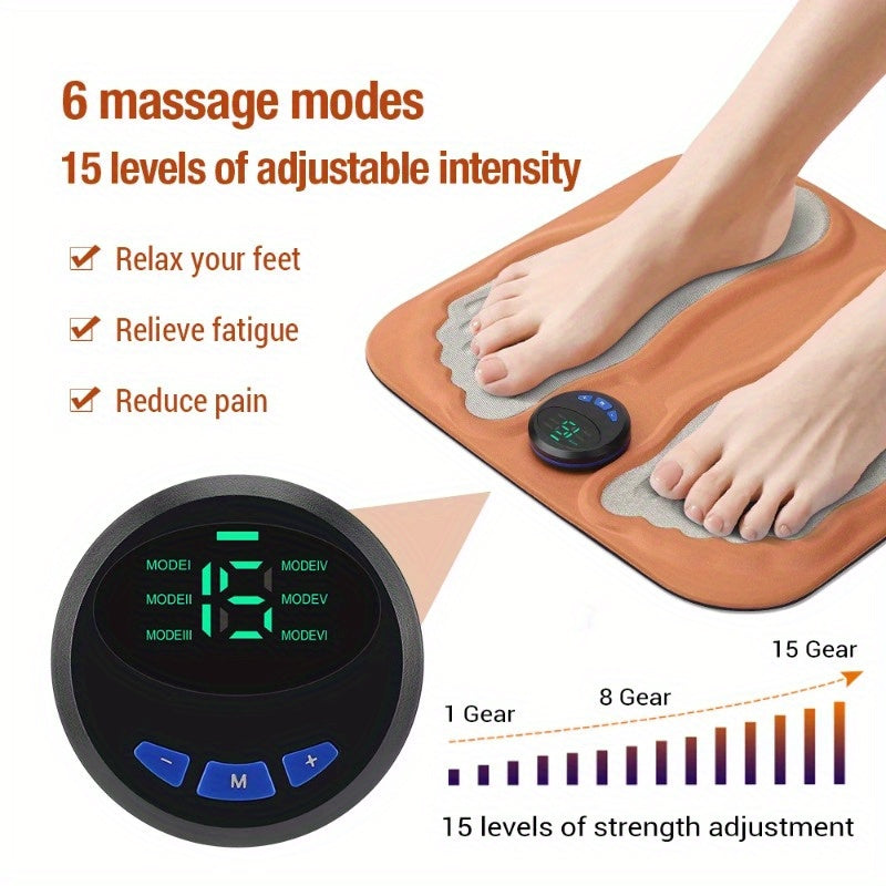 Rechargeable 3D Foot Massager Pad – Foldable Acupressure Mat – Orange