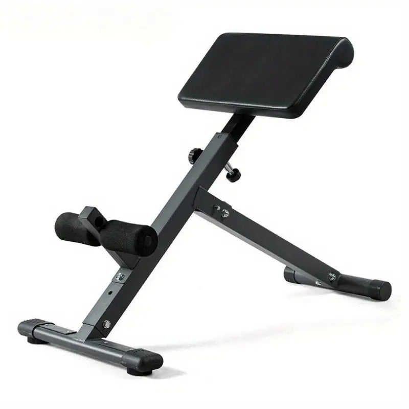 1pc Adjustable Roman Chair - Black, Waist and Abdomen Fitness Stool