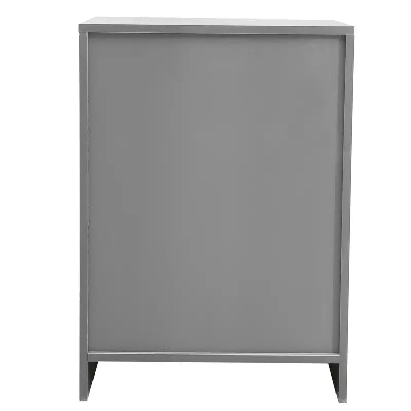 Modern Gray Bedside Table with 3 Drawers