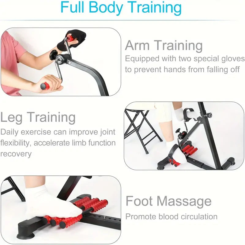 Sturdy Metal Pedal Exercise Bike - Low-Impact Rehabilitation Equipment