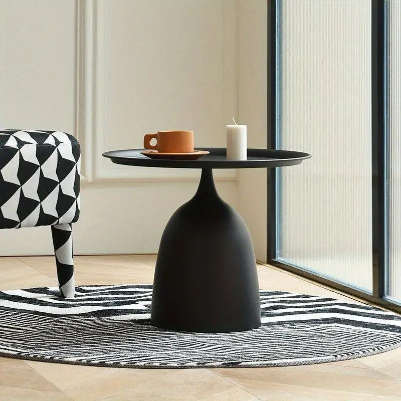 Contemporary Black Wrought Iron Side Table