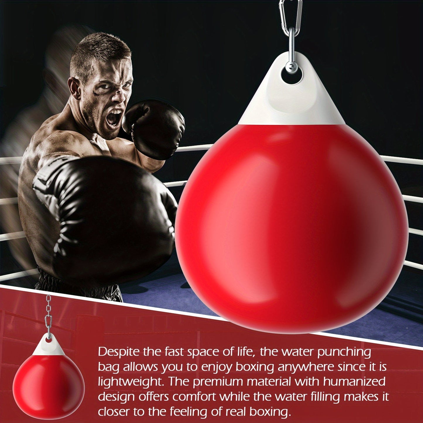 50kg Heavy-Duty Water Punching Bag(Red)