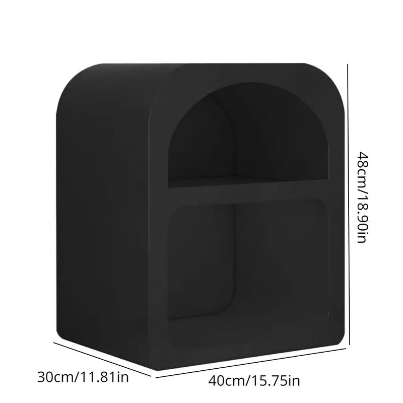 Chic Cave-Inspired Bedside Table - Black