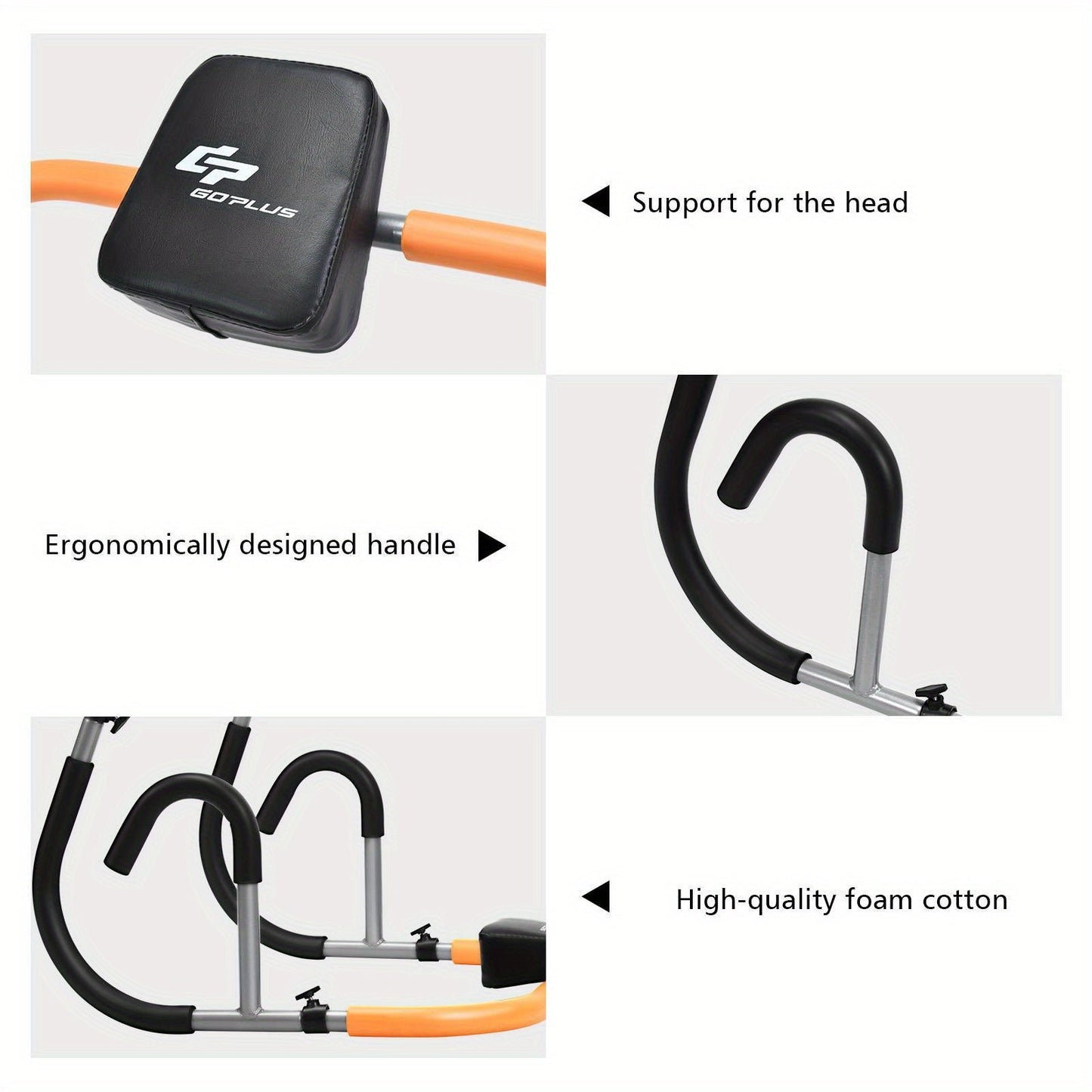 Portable Ab Cruncher Machine - Core Strength Workout Equipment(Black)