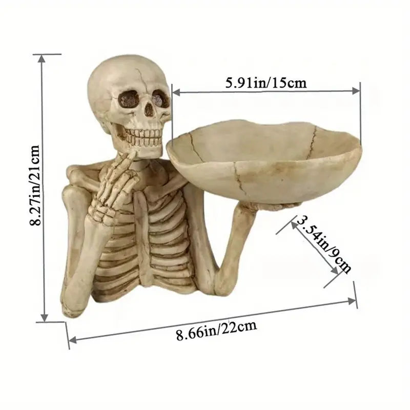 Resin Skeleton Bowl Holder