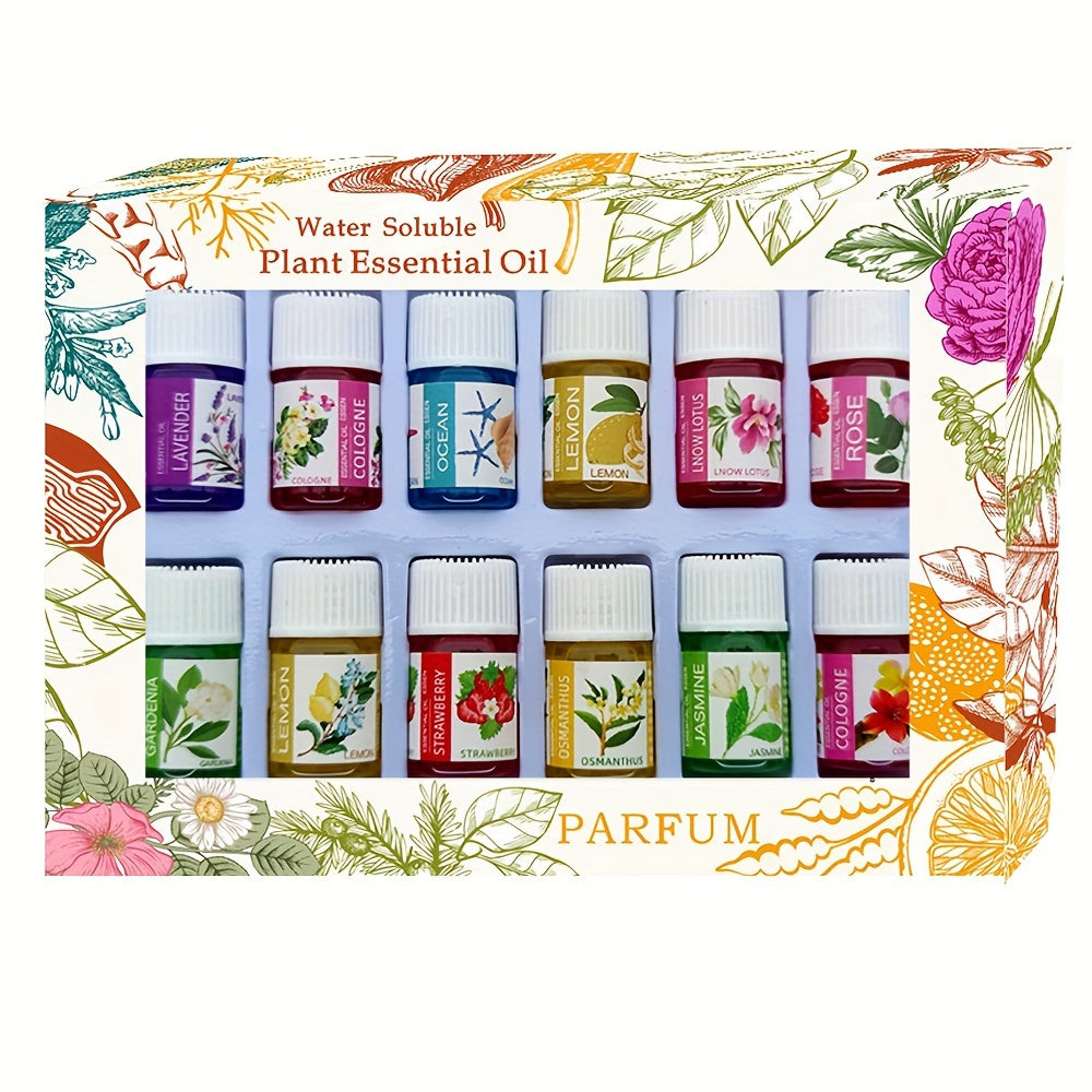 12 Bottles Essential Oil Humidifier Aromatherapy Set