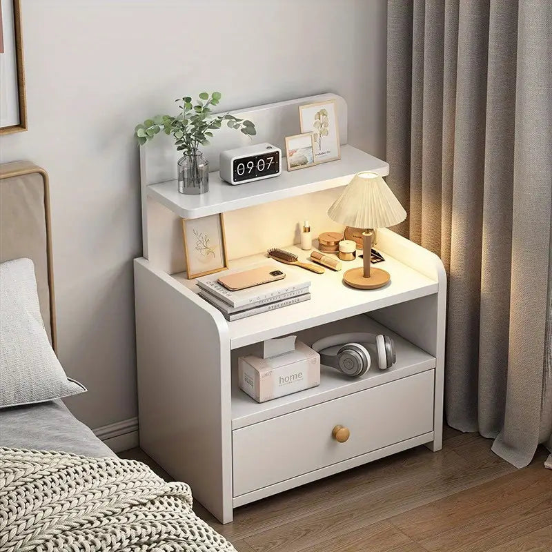 Multi-Layer Bedside Table Organizer - Warm White