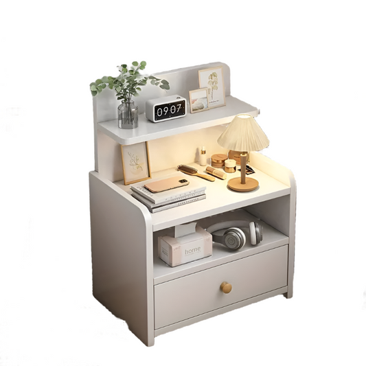 Multi-Layer Bedside Table Organizer - Warm White