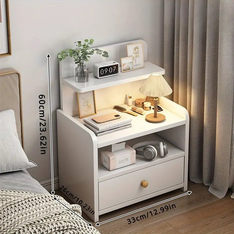Multi-Layer Bedside Table Organizer - Warm White
