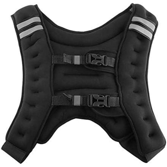 10kg Weighted Fitness Vest - Adjustable Bodyweight Trainer(Black)