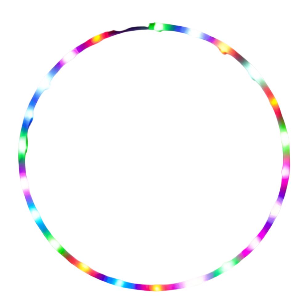LED Light-Up Fitness Hoop, Color Changing & Detachable - 24 LEDs, 90cm